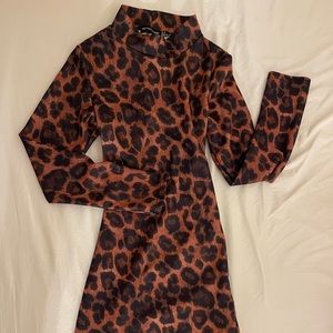 Leopard print mini dress